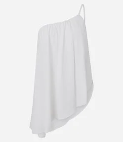 Blusa Assimétrica Ombro Único em Viscose