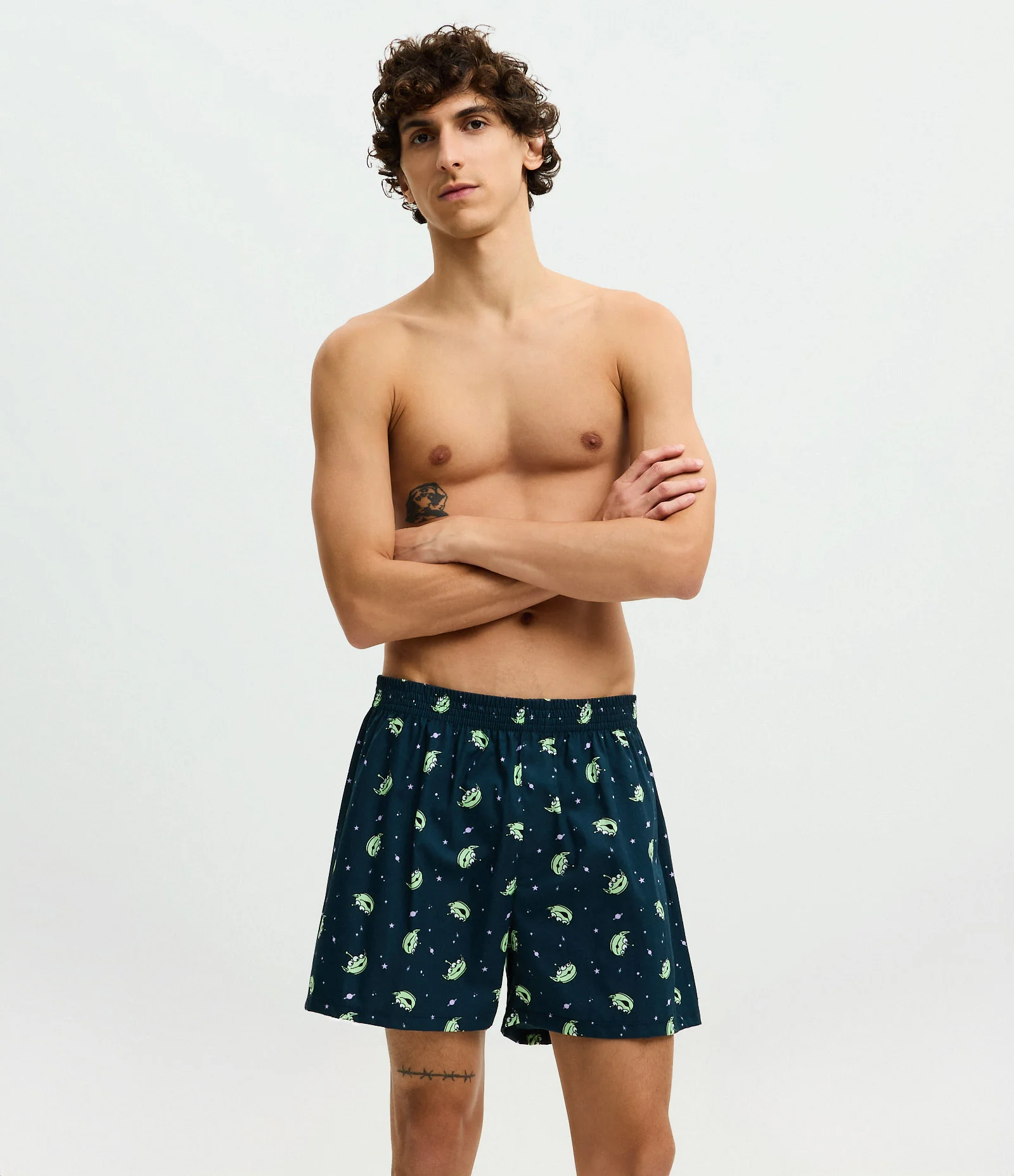 Cueca Samba Canção em Tricoline Estampa Aliens Toy Story Azul 1