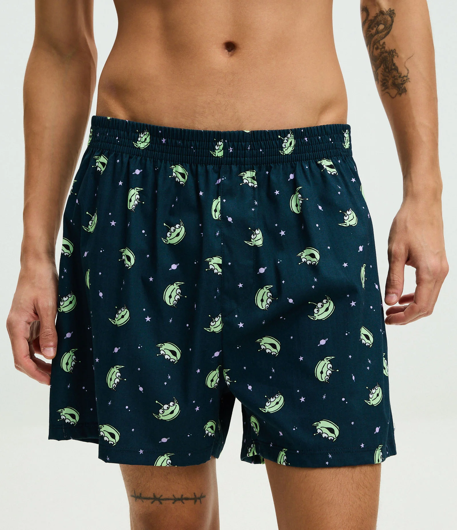 Cueca Samba Canção em Tricoline Estampa Aliens Toy Story Azul 2