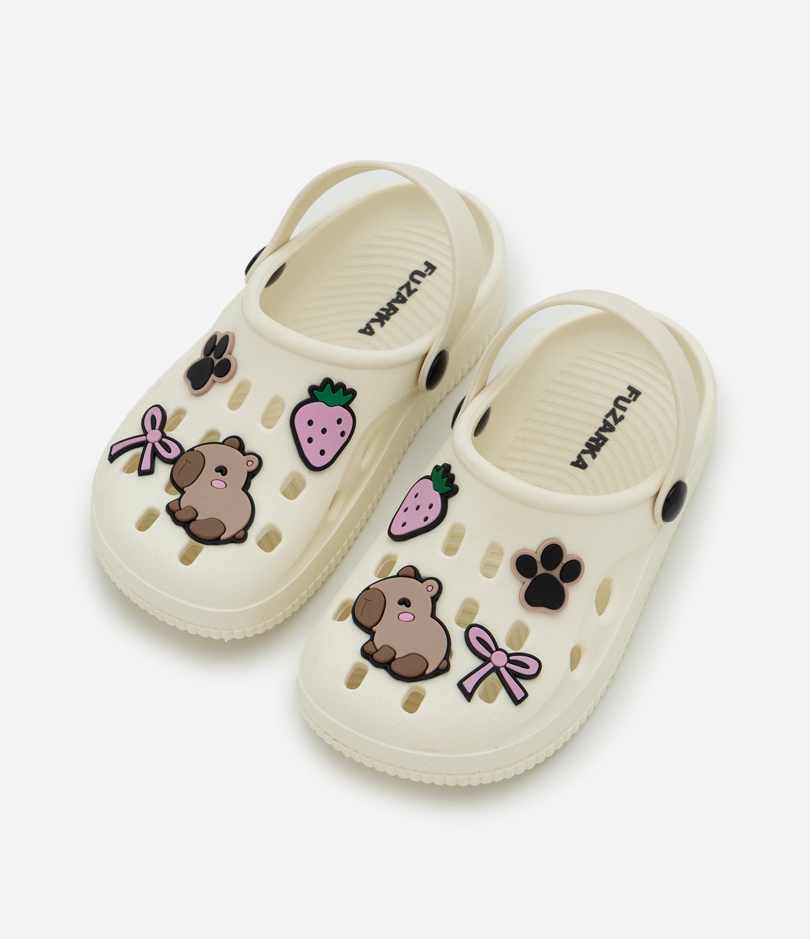Sandália Infantil com Apliques Capivara e Morango – Tam 28 a 35 Off White 5