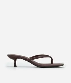 Sandália Mule em PU Kitten Heel