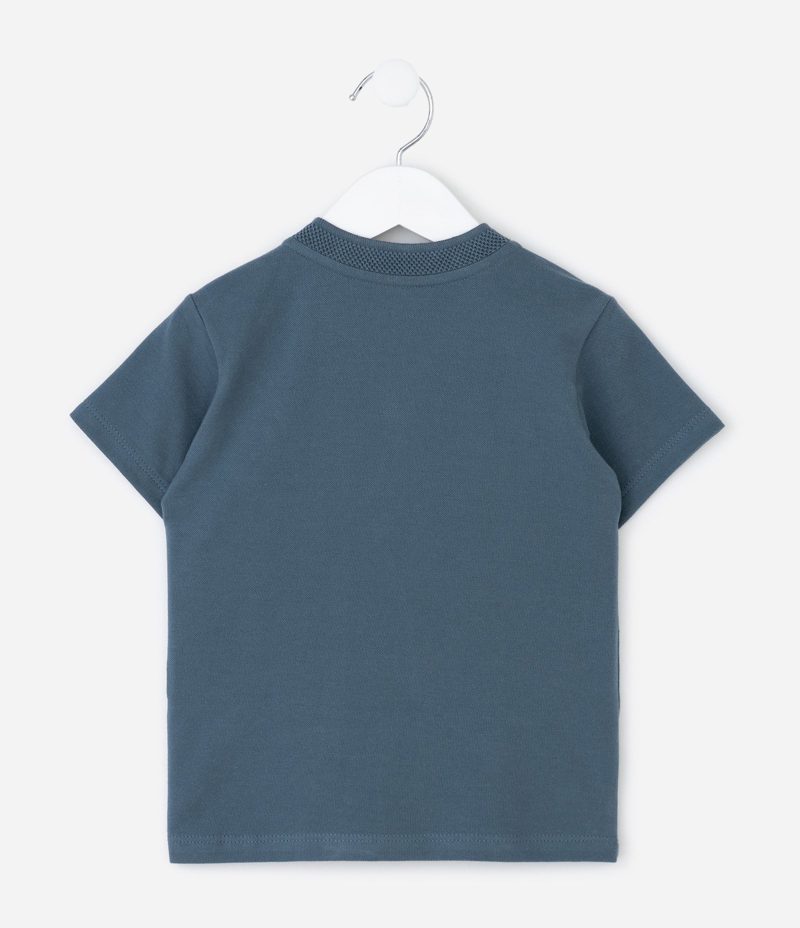 Camiseta Infantil Henley Texturizada – Tam 1 a 5/6 Anos Azul Petróleo 3