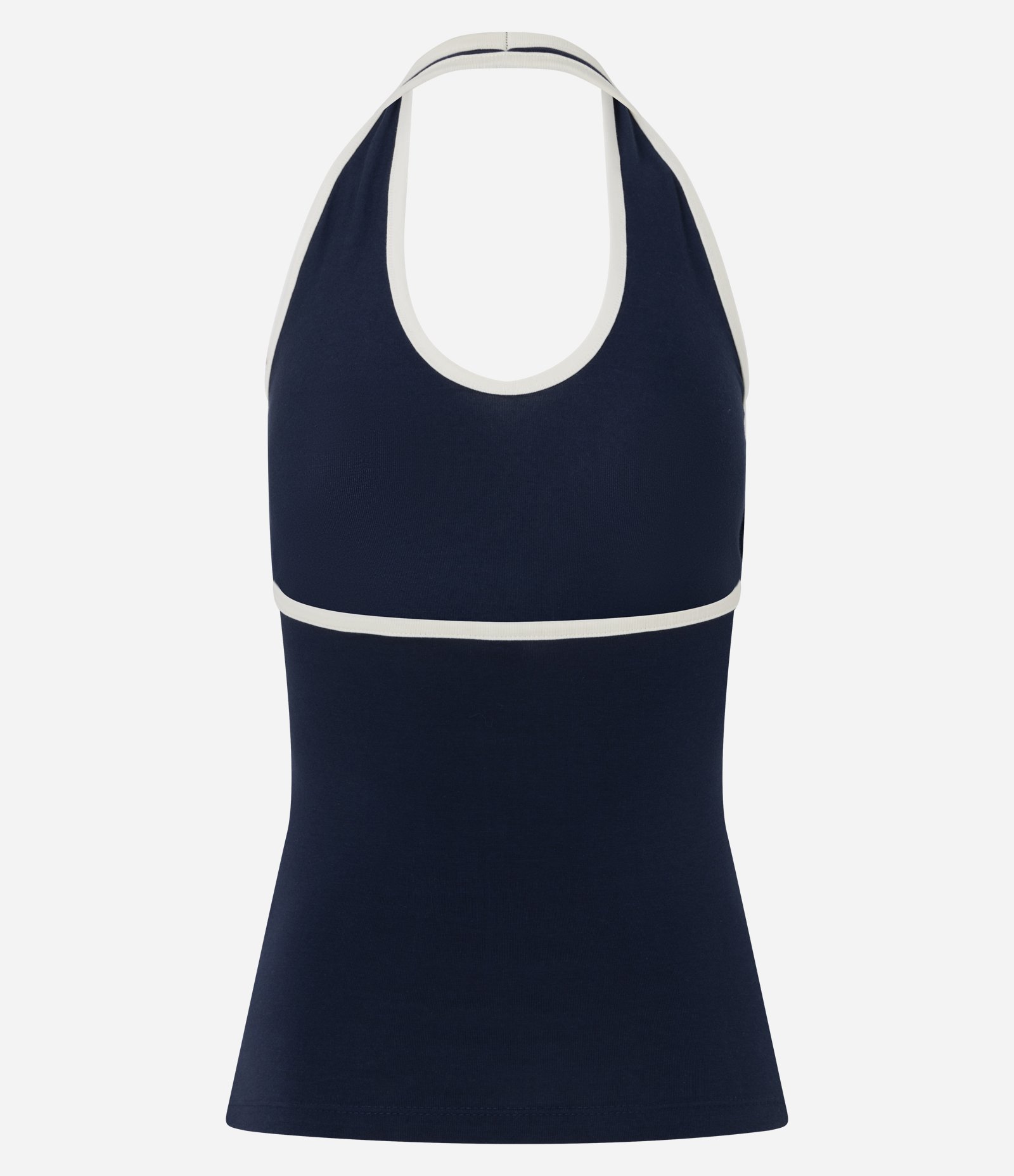 Blusa Frente Única em Ponto Roma com Contraste Azul 6