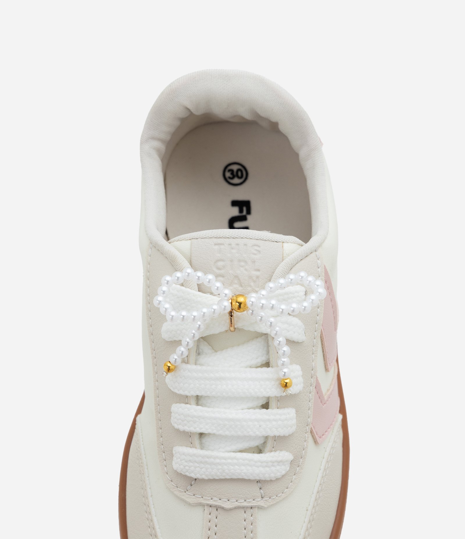 Tênis Infantil com Recortes e Laço – Tam 28 a 34 Off White 3