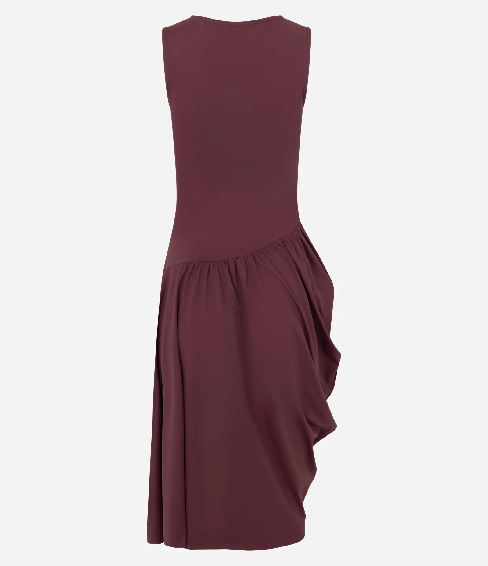 Vestido Midi com Drapeado Assimétrico Vermelho 2