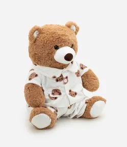 Bicho de Pelúcia Ursinho com Pijama Estampado
