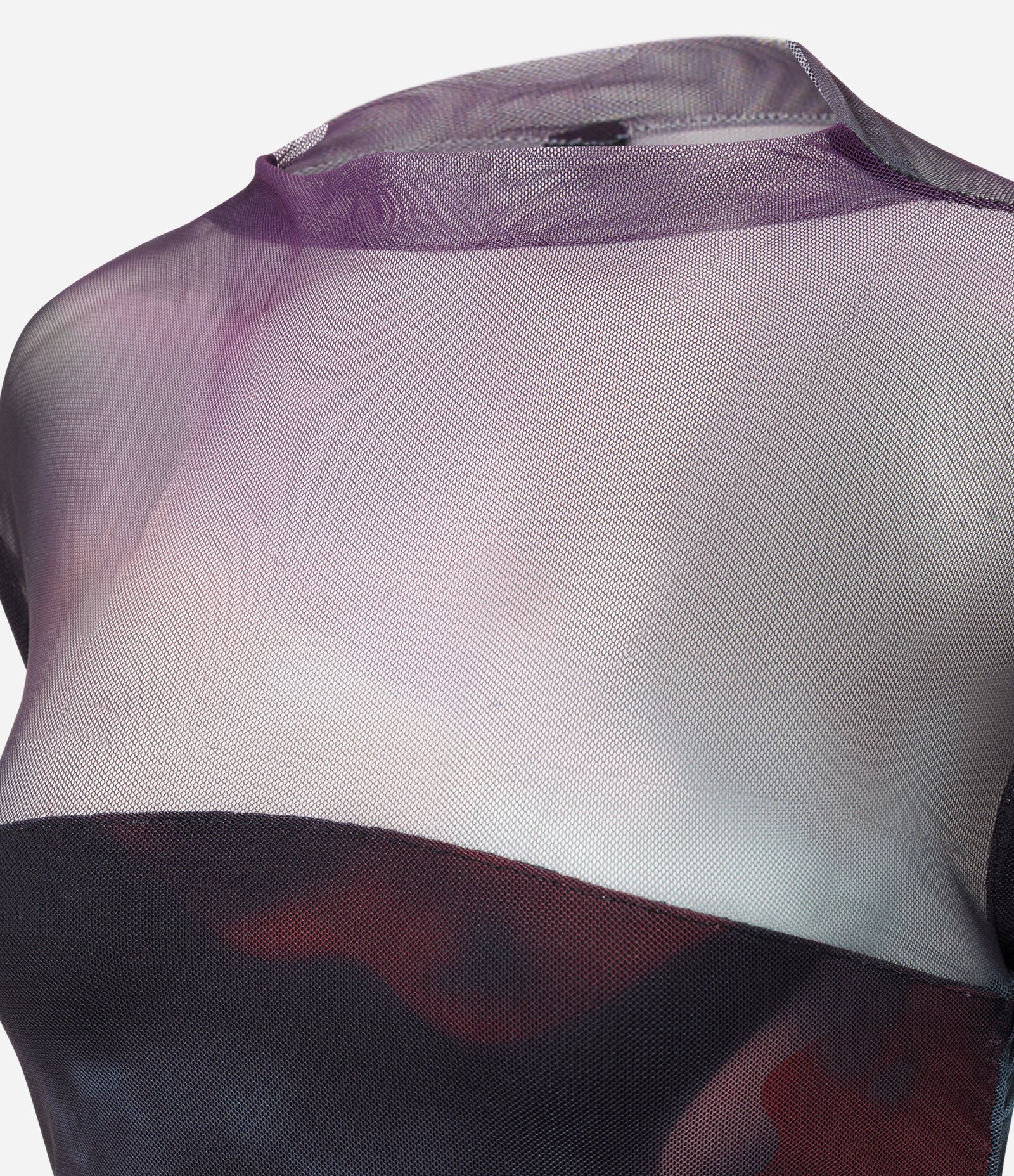 Vestido New Midi em Tule com Estampa Abstrata Preto 8