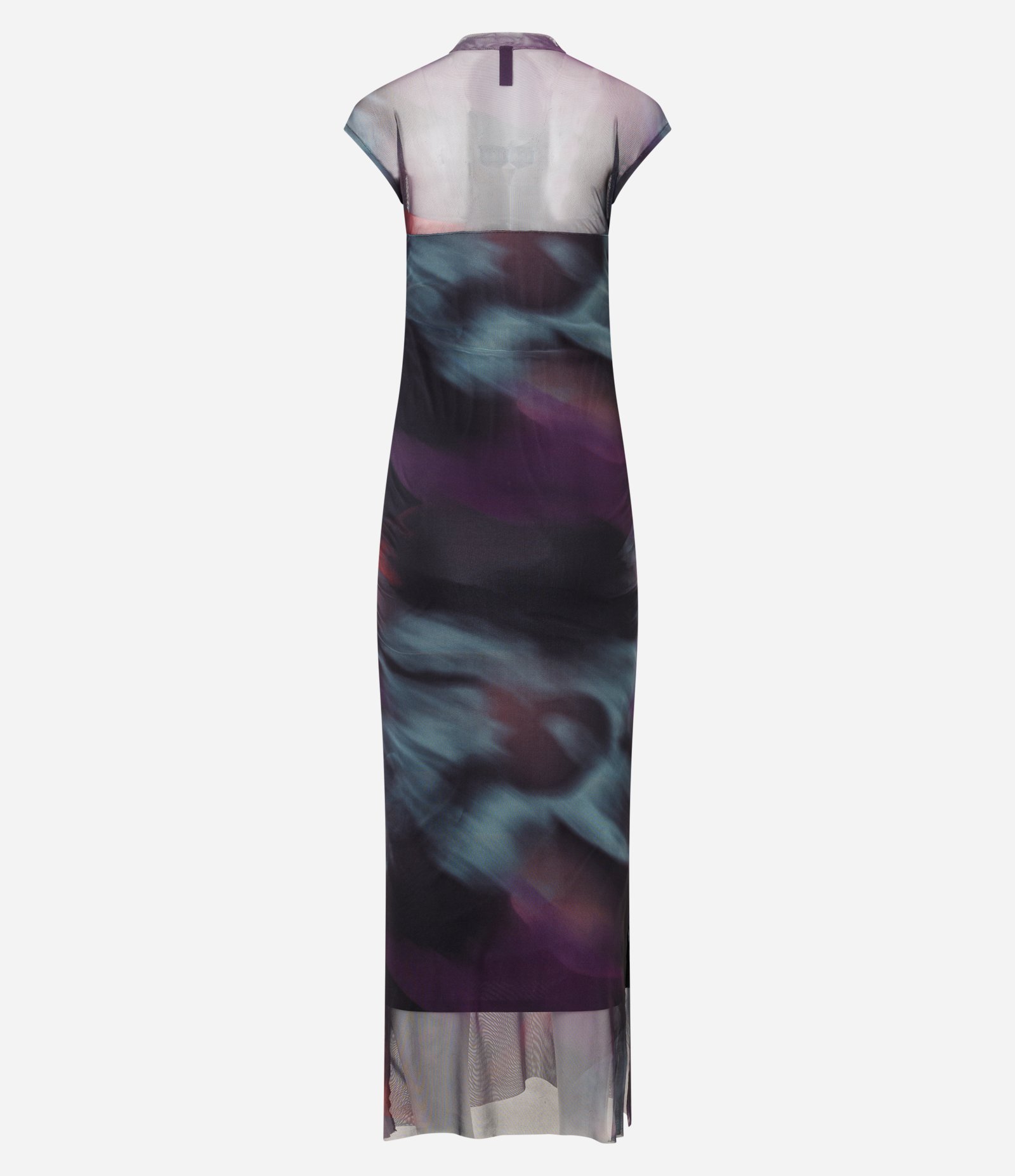 Vestido New Midi em Tule com Estampa Abstrata Preto 9