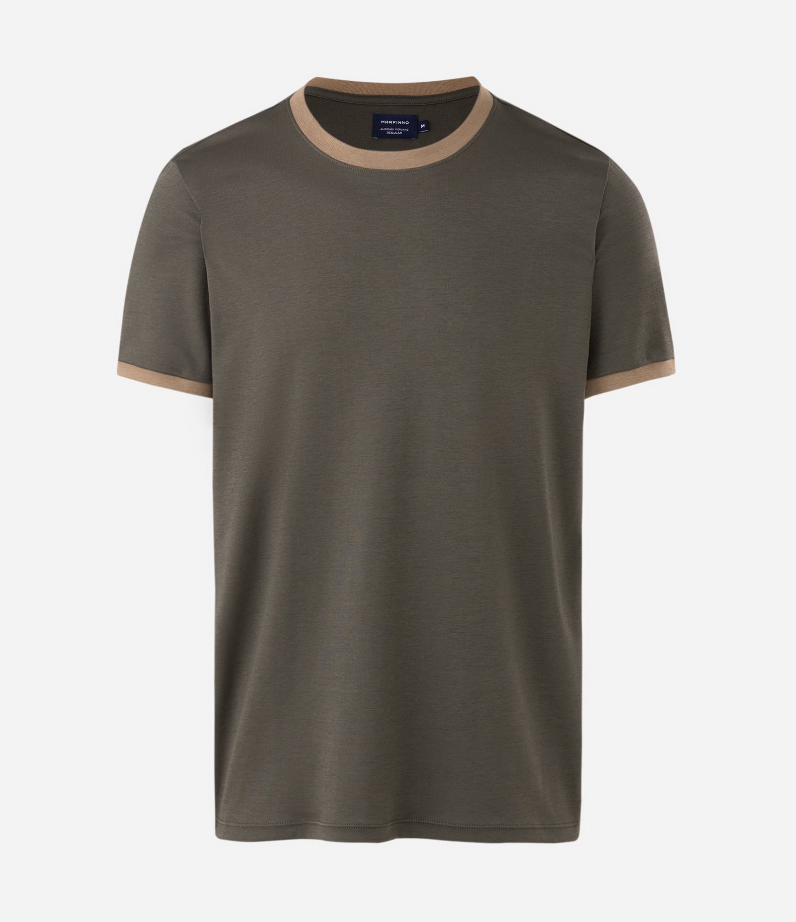 Camiseta Manga Curta com Gola Contrastante Verde 4