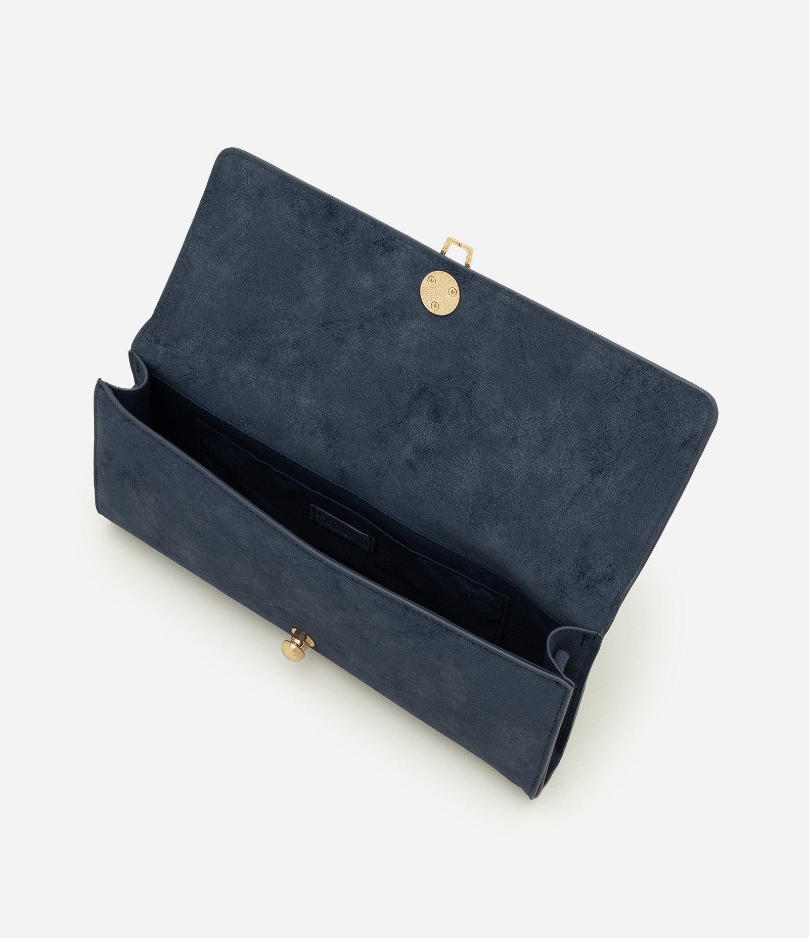 Bolsa Transversal Média em Suede com Alça Longa Removível Azul 5