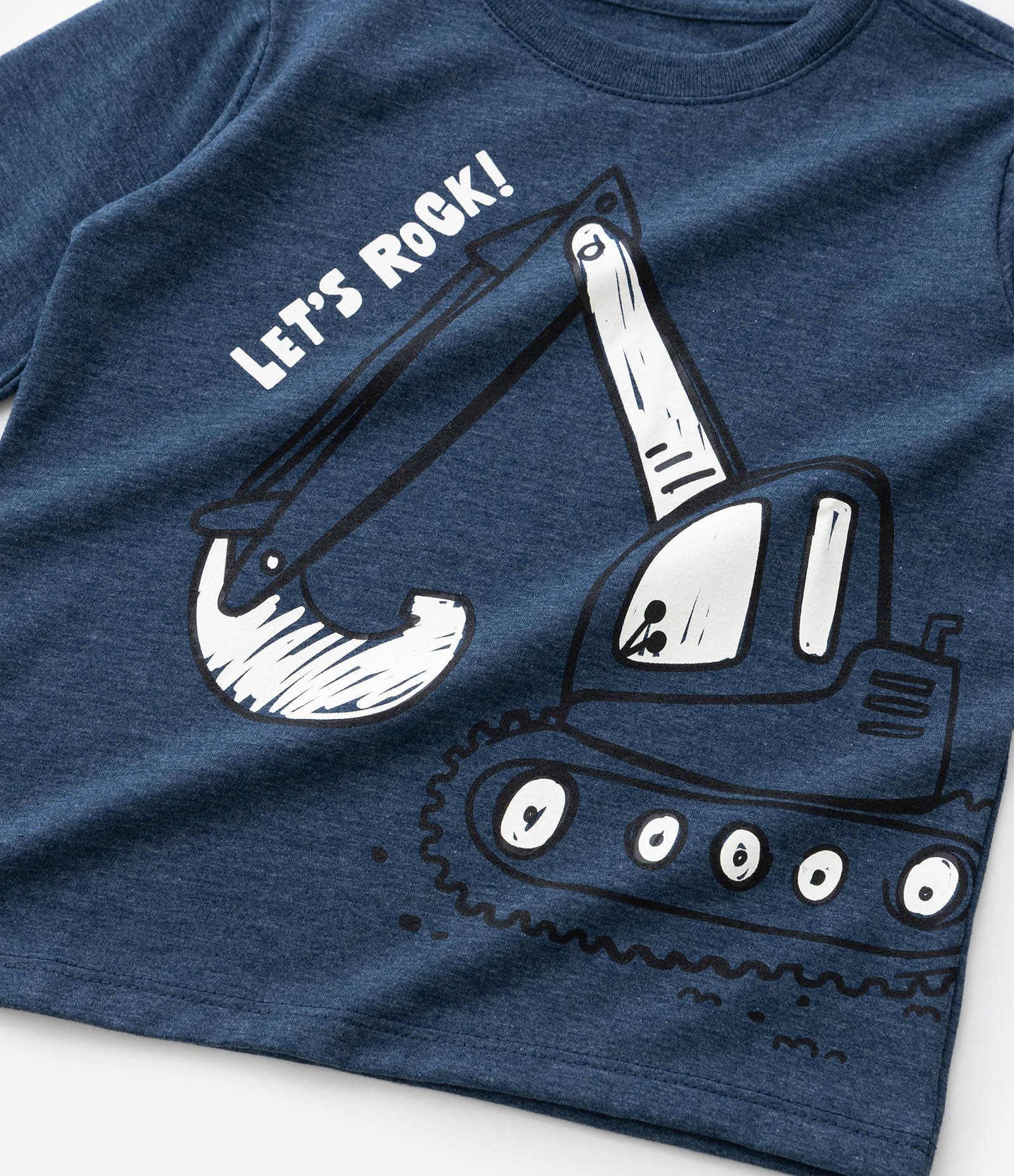 Camiseta Infantil com Estampa Escavadeira – Tam 1 a 6 Anos Azul Marinho 6