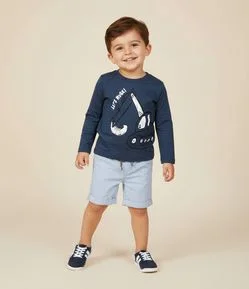Camiseta Infantil com Estampa Escavadeira – Tam 1 a 6 Anos