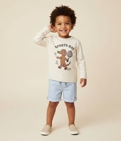 Camiseta Infantil com Estampa Cachorrinho Tenista Sports Day – Tam 1 a 6 Anos
