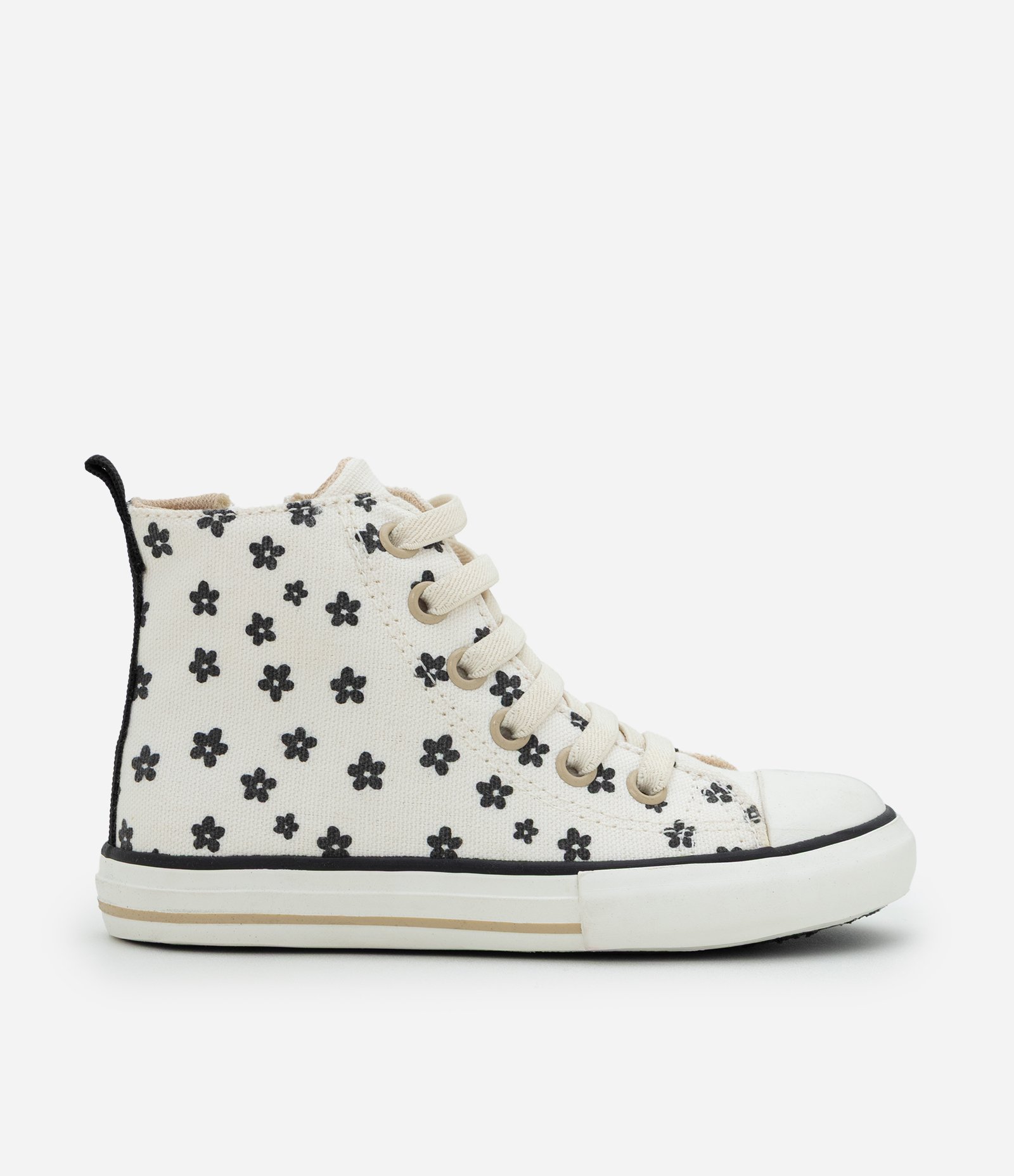 Tênis Infantil com Estampa Floral e Fechamento Lateral – Tam 20 a 27 Off White 4