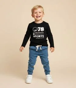 Camiseta Infantil Esportiva com Estampa Baseball Sports – Tam 1 a 6 Anos
