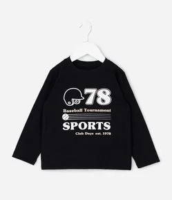 Camiseta Infantil Esportiva com Estampa Baseball Sports – Tam 1 a 5/6 Anos