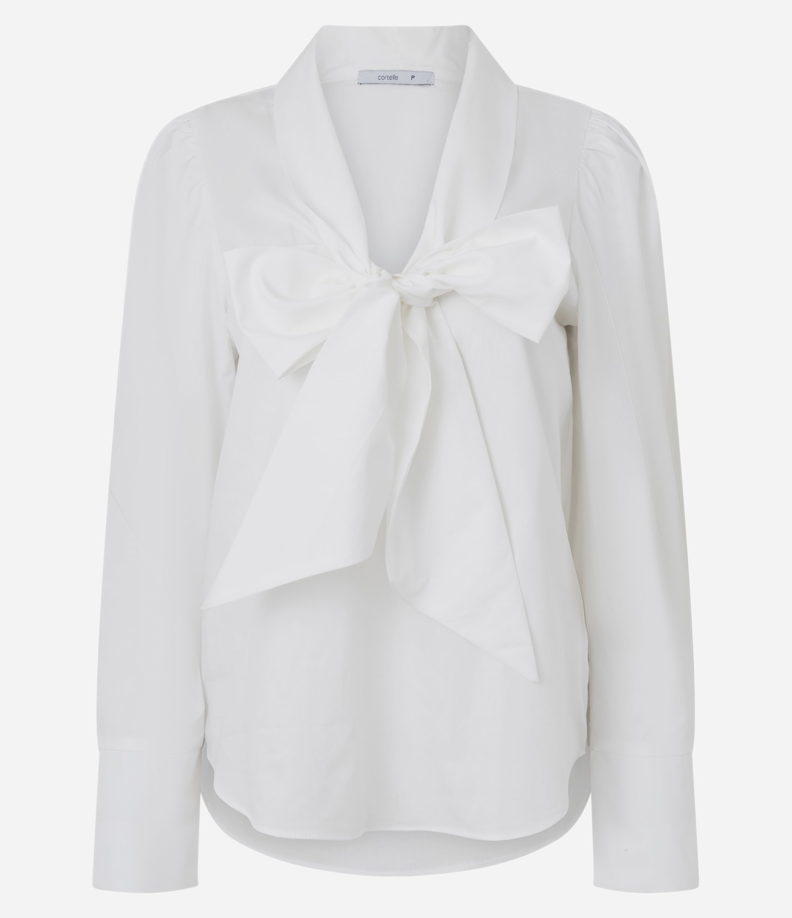 Blusa em Algodão com Manga Bufante e Gola Laço Branco 5