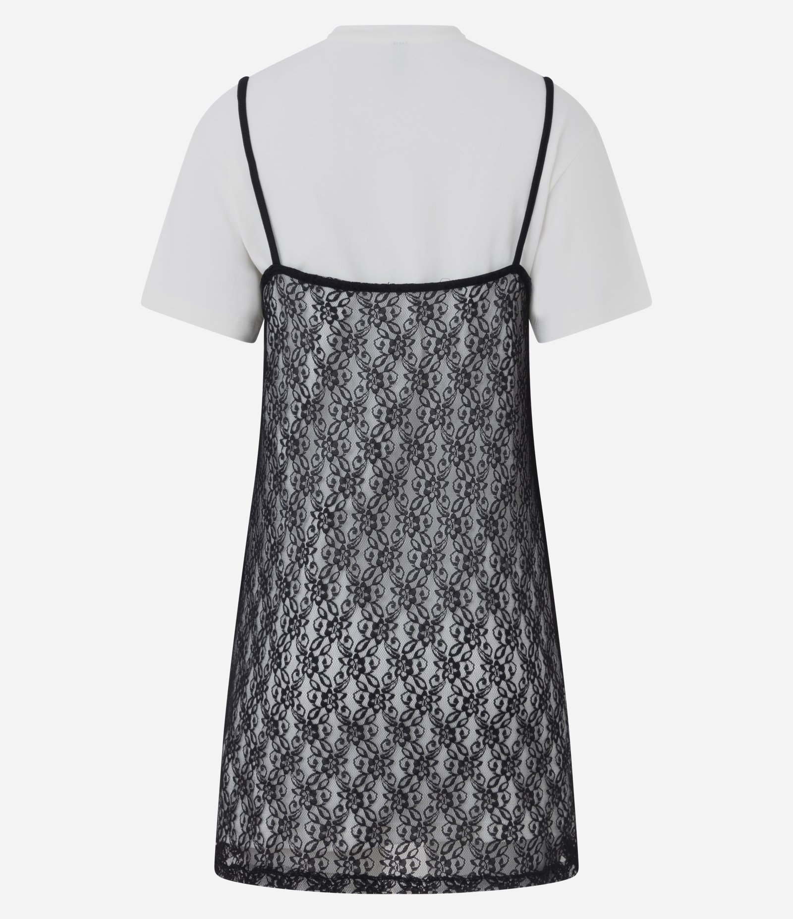 Vestido Feminino Curto com Sobreposição em Renda Branco 3