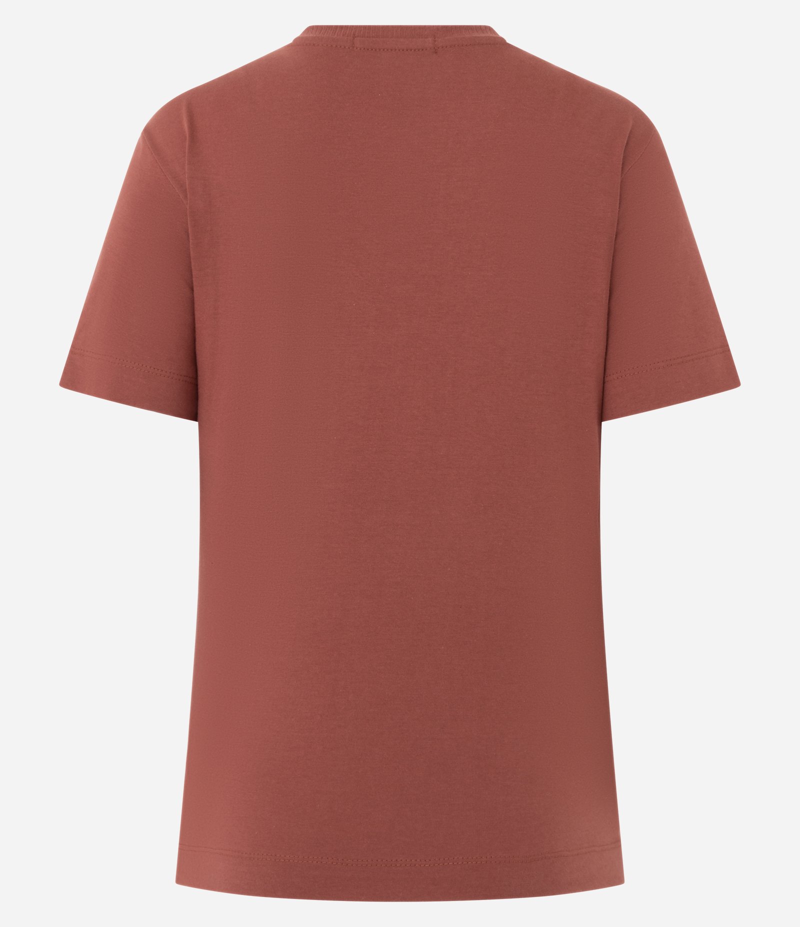 Camiseta em Algodão com Estampa de Flor Aveludada Marrom 8