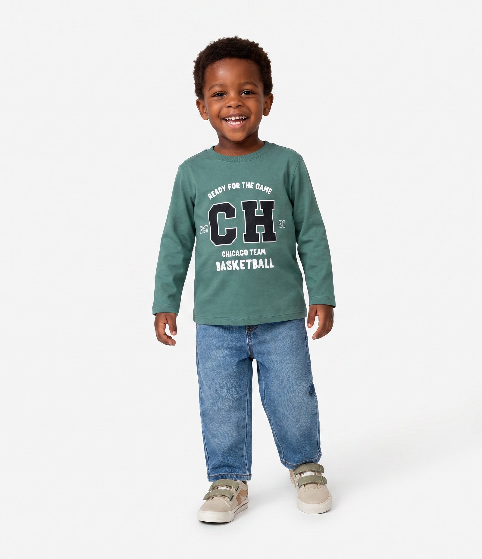 Camiseta Infantil com Estampa CH College – Tam 1 a 6 Anos Verde 1