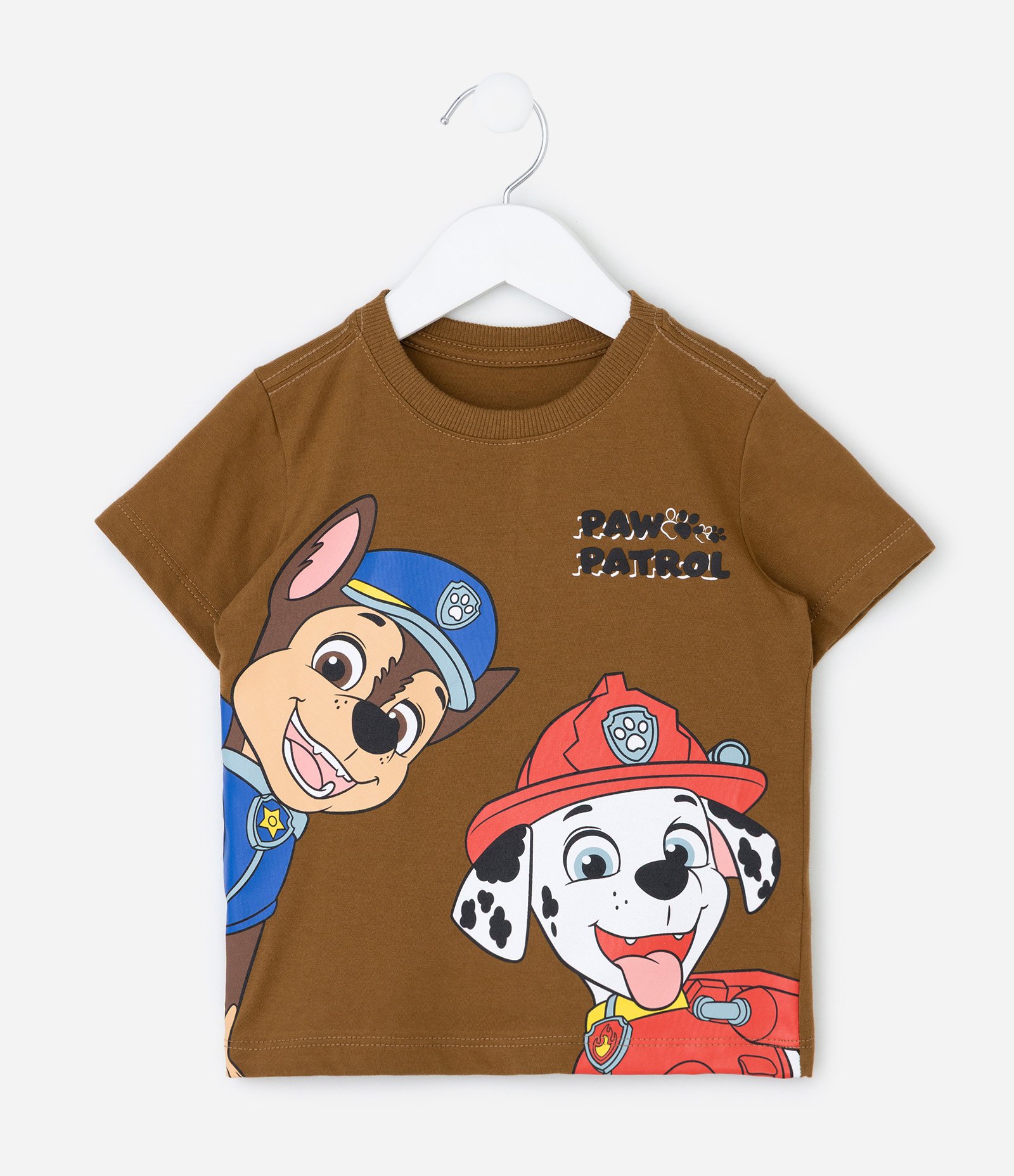 Camiseta Infantil Patrulha Canina com Lettering em Relevo – Tam 2 a 6 Anos Marrom 1