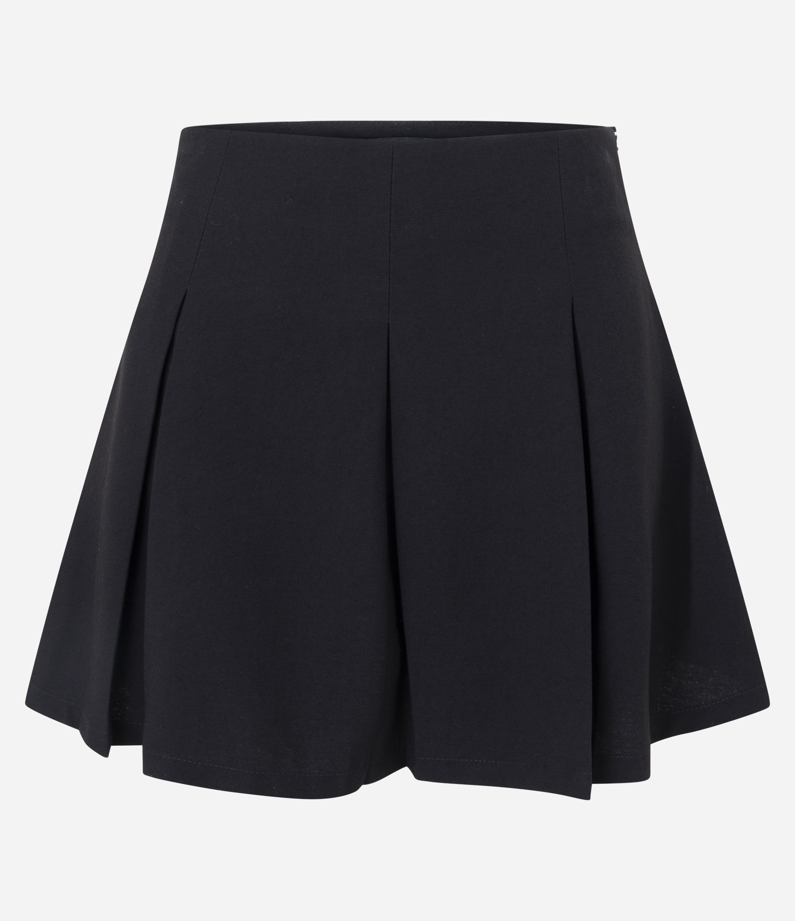 Saia Short com Pregas em Meia Malha Preto 1