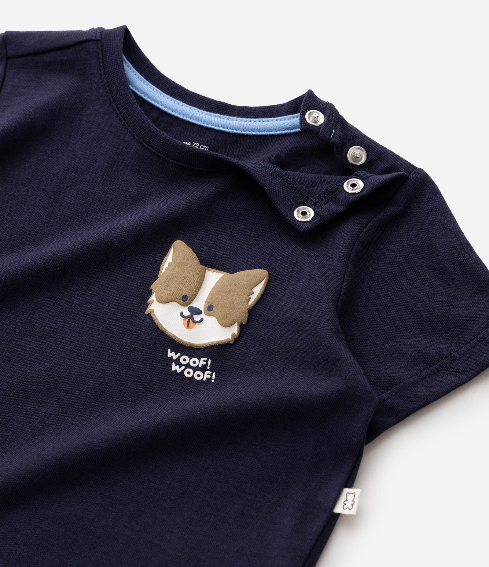 Conjunto Infantil com Camiseta e Bermuda Listrada - Tam 0 a 18 Meses Azul 4