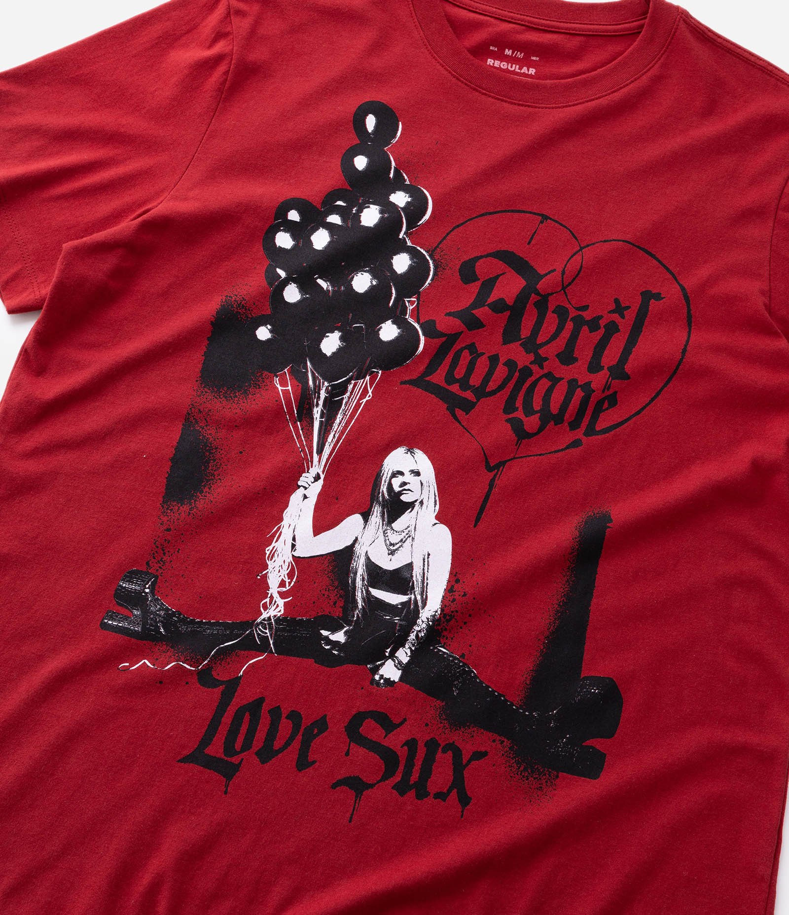 Camiseta Manga Curta em Algodão Avril Lavigne Vermelho 9