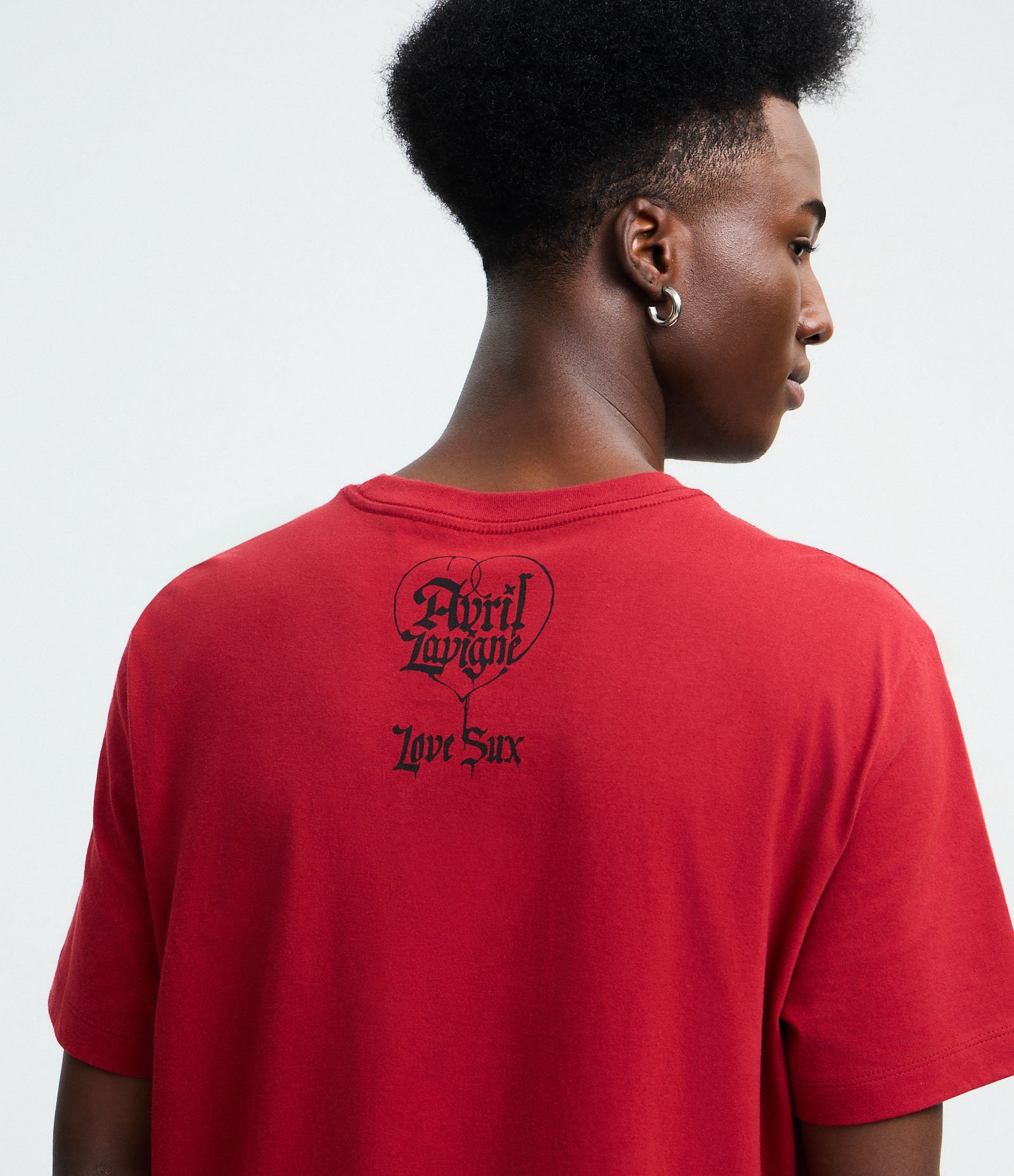 Camiseta Manga Curta em Algodão Avril Lavigne Vermelho 3