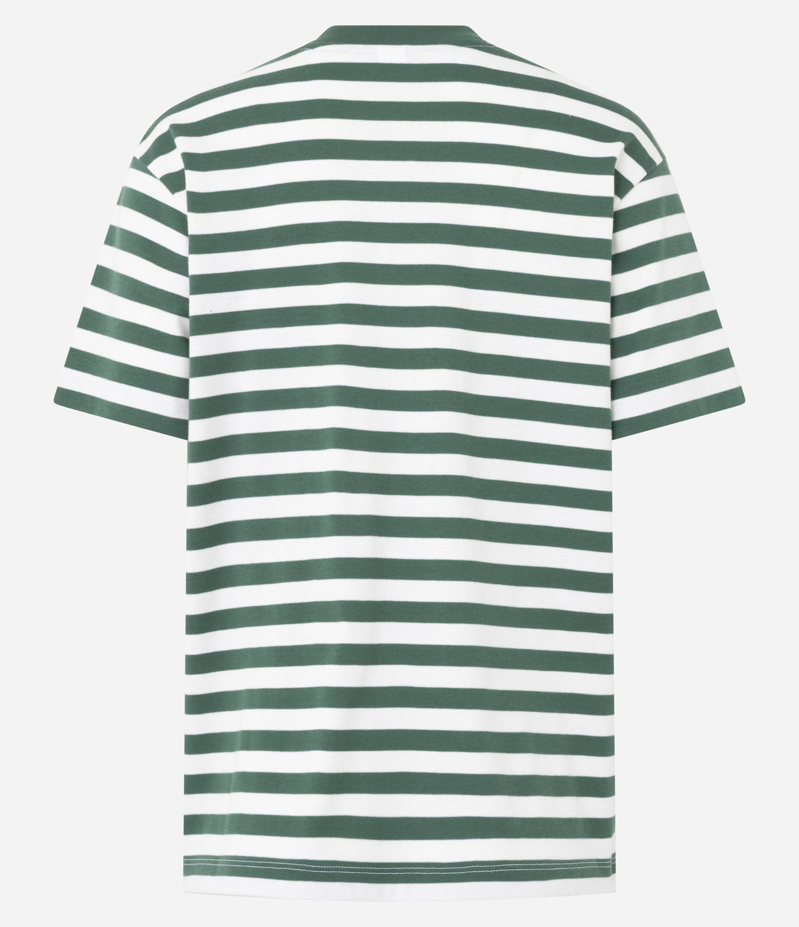 Camiseta Oversized em Algodão Peruano com Listras Horizontais Branco/Verde 5