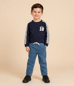 Camiseta Infantil com Lettering Gam Day 10 e Listras nas Mangas – Tam 1 a 6 Anos