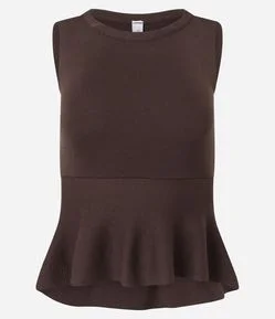 Regata Peplum em Tricô Texturizado