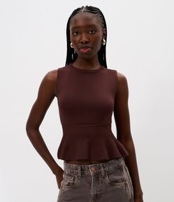 Regata Peplum em Tricô Texturizado