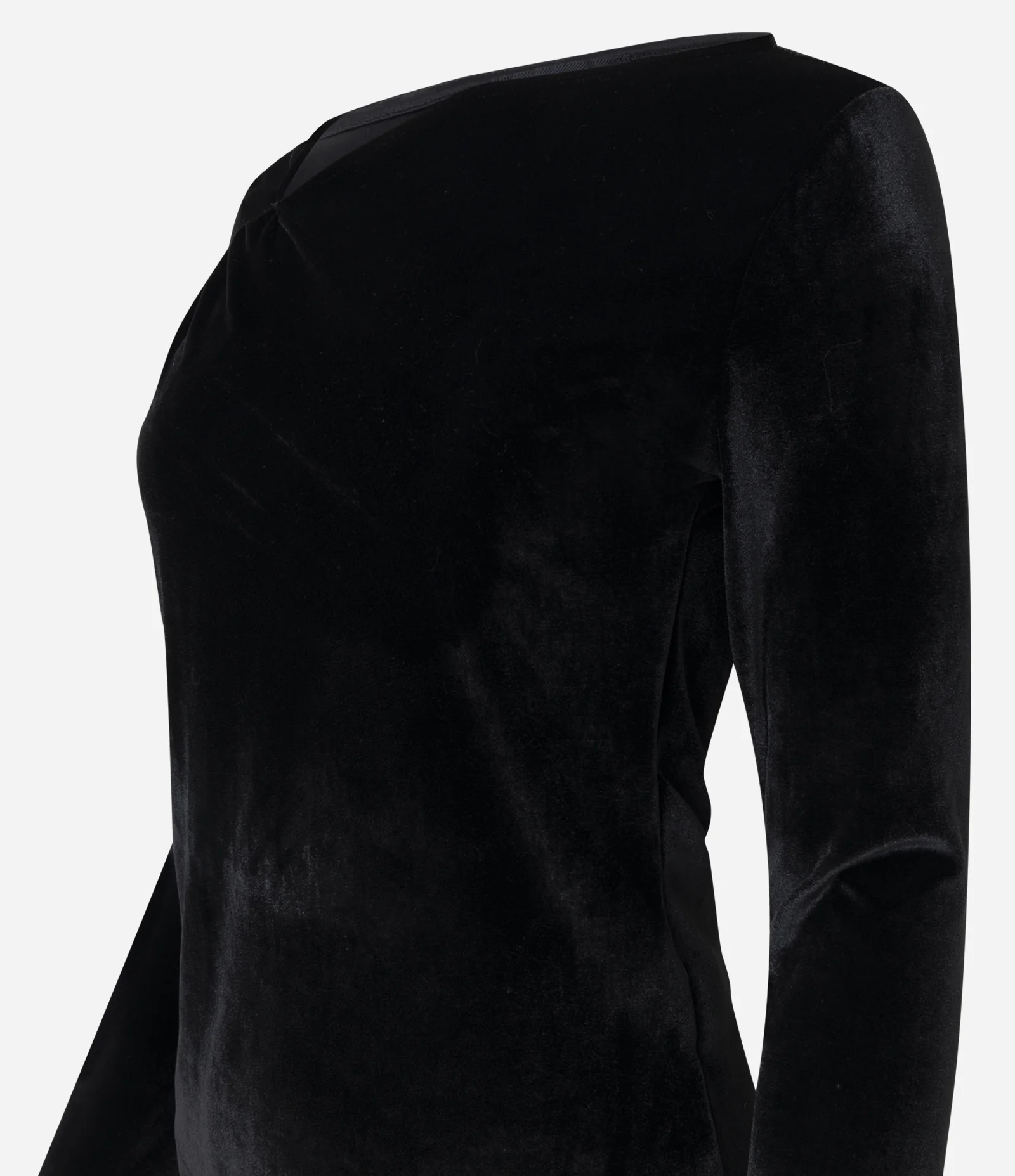 Blusa em Veludo com Decote Assimétrico Preto 2