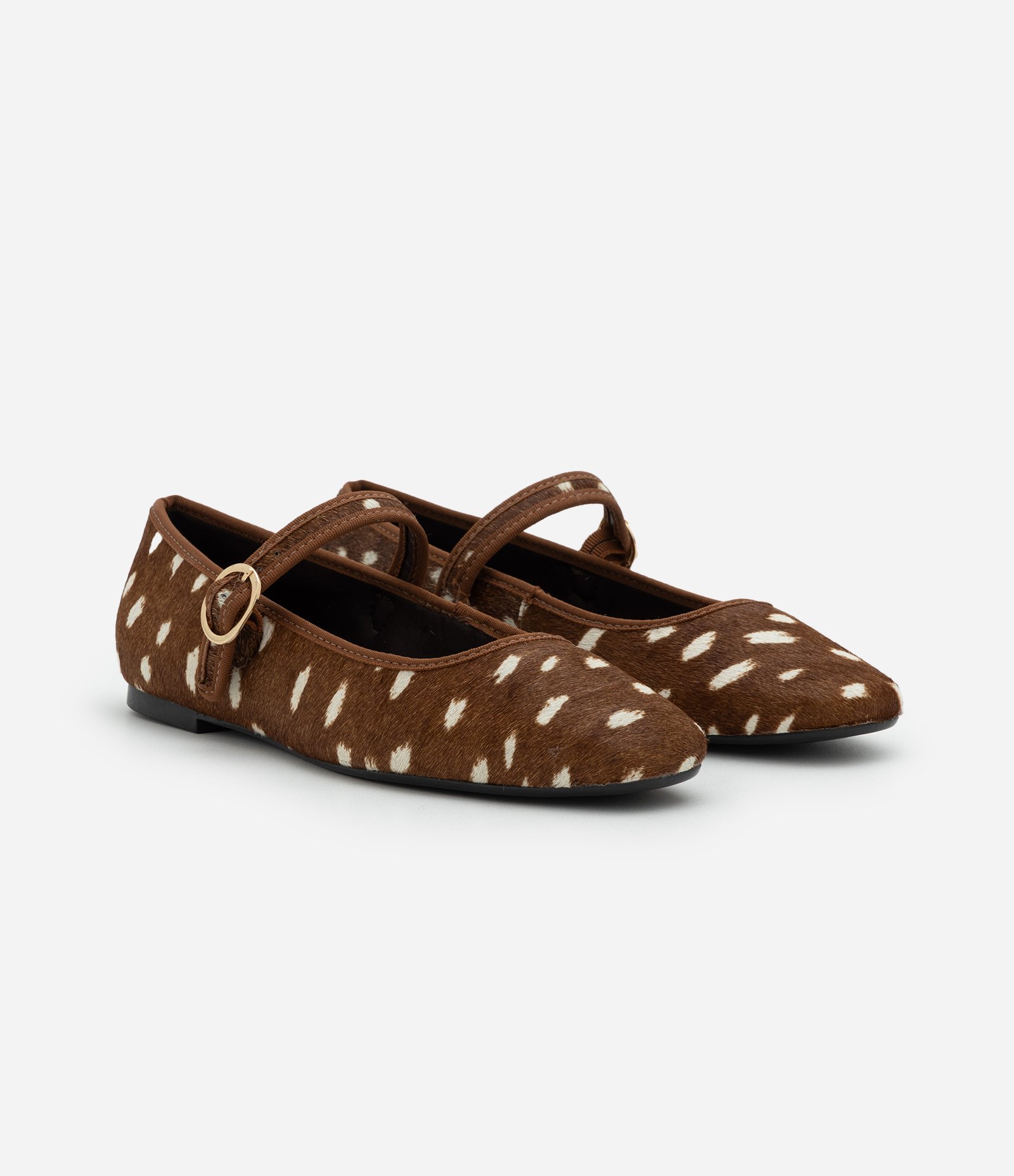 Sapatilha em Couro com Estampa Animal Print Marrom 2