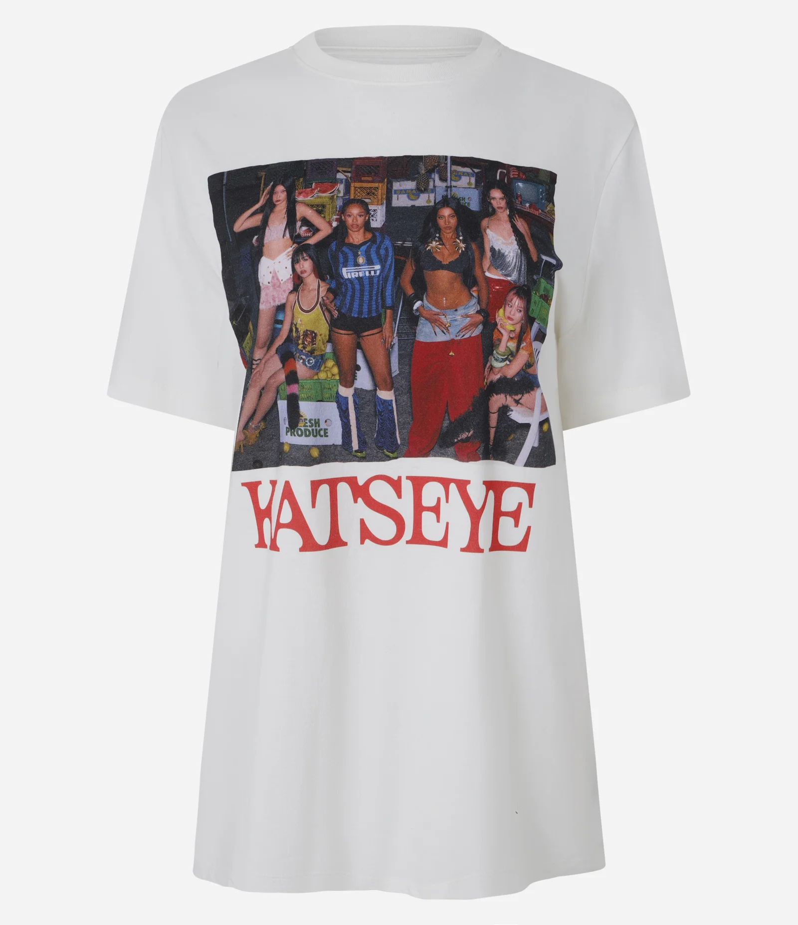 Camiseta em Algodão com Estampa Katseye Branco 5