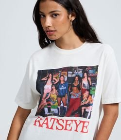 Camiseta em Algodão com Estampa Katseye