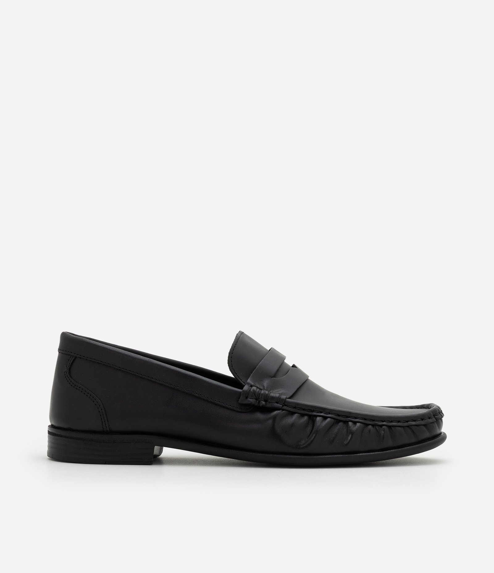 Sapato de Couro Liso Modelo Mocassim Preto 1