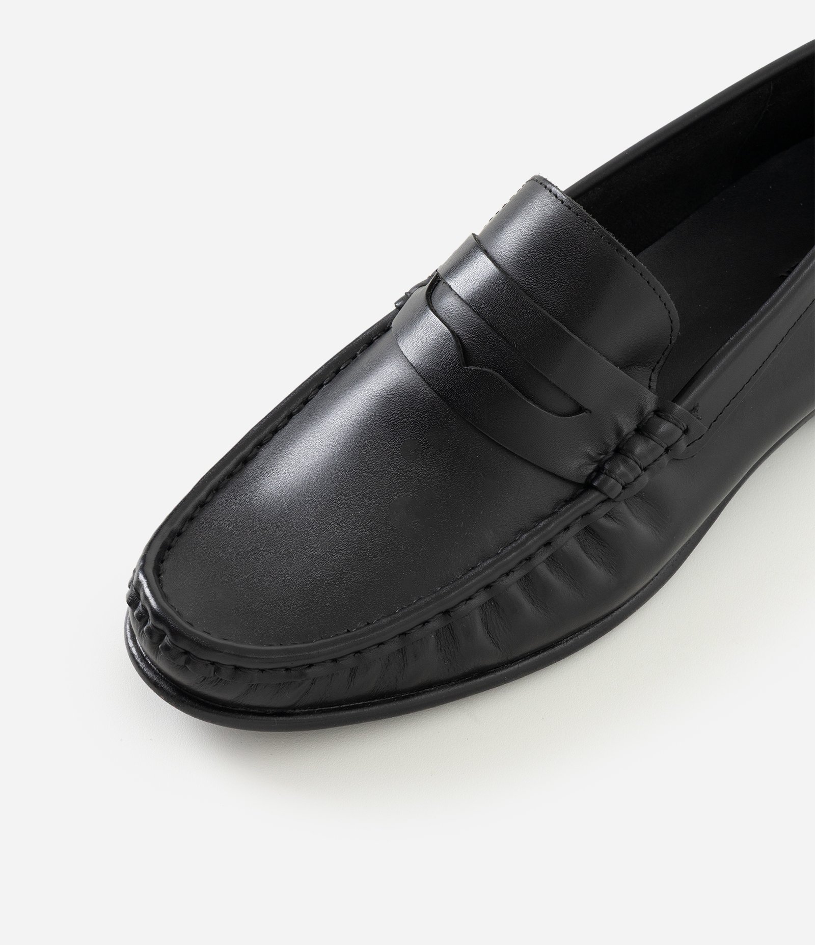 Sapato de Couro Liso Modelo Mocassim Preto 5