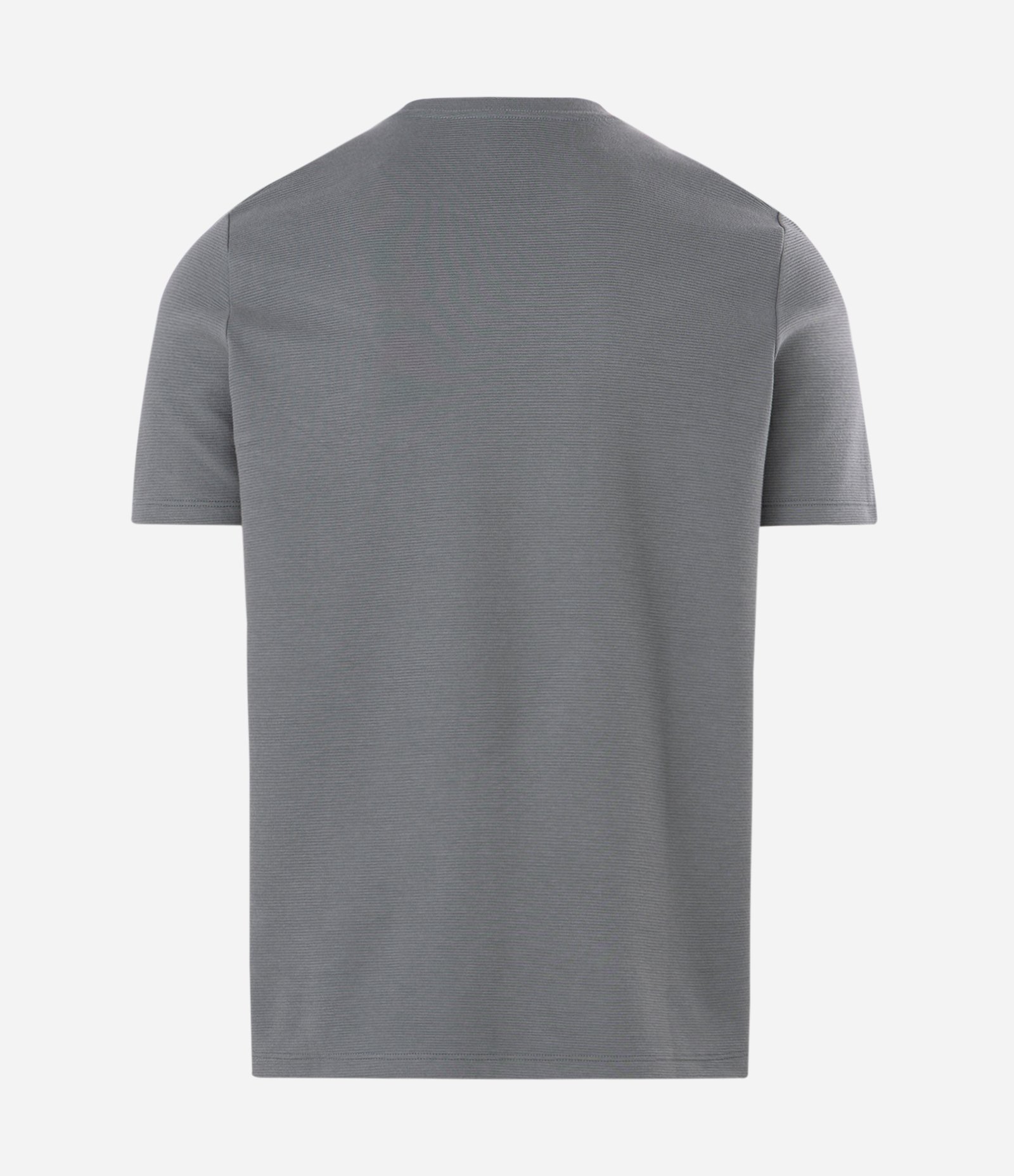 Camiseta Slim em Algodão Canelada Cinza 2