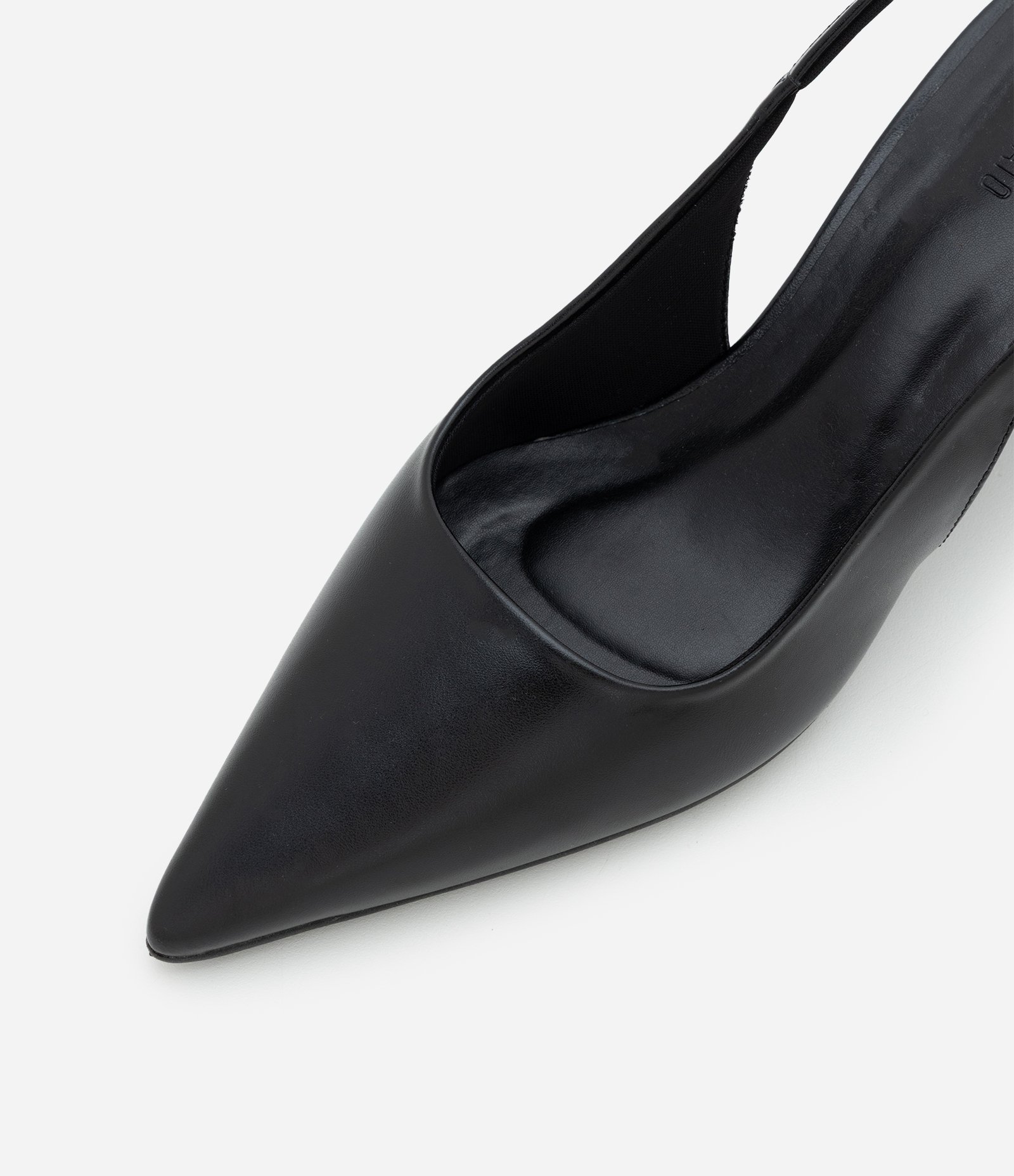 Sapato Slingback em PU com Salto Anabela Preto 6