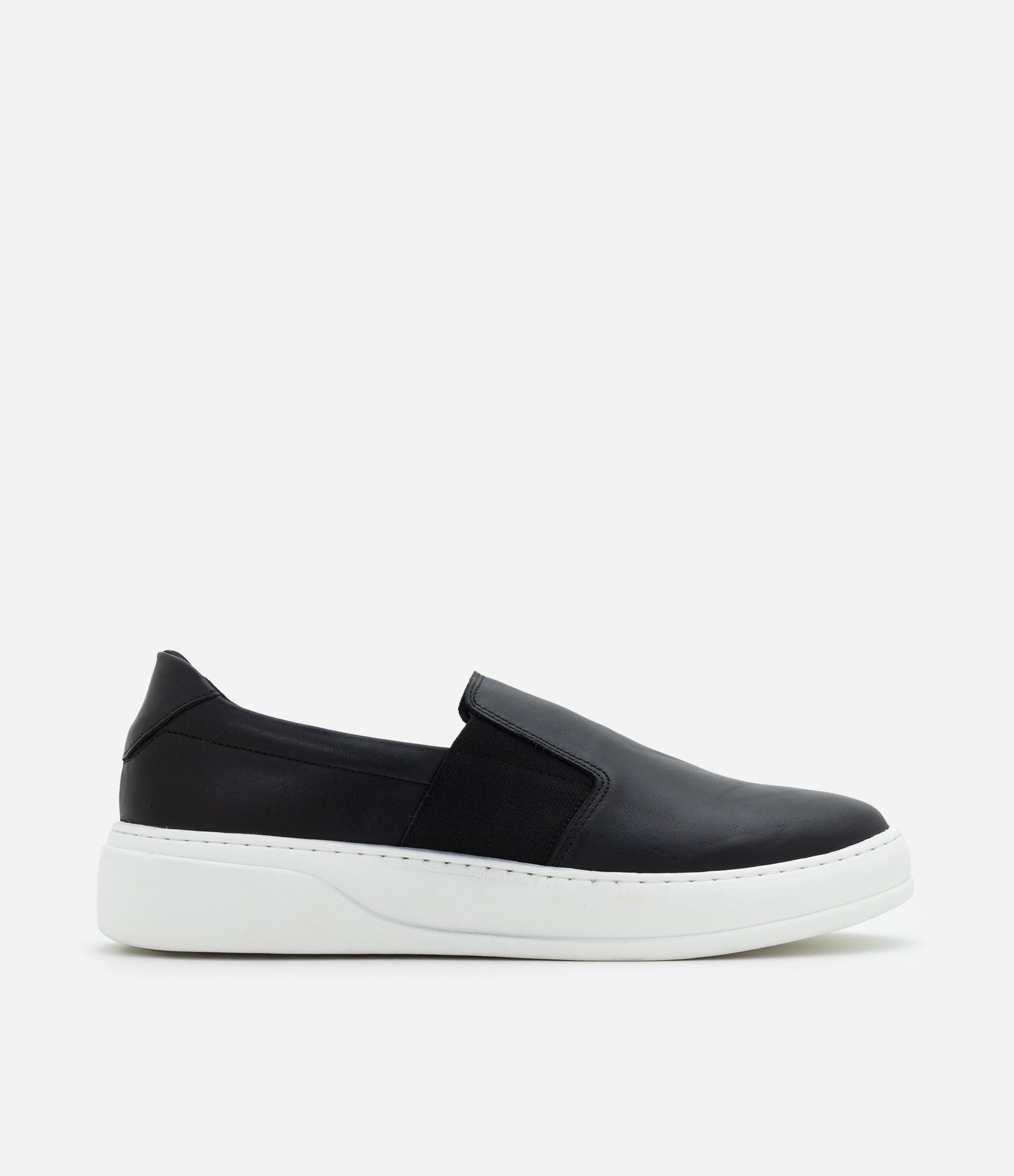 Tênis Slip On em Couro Napa Preto 1