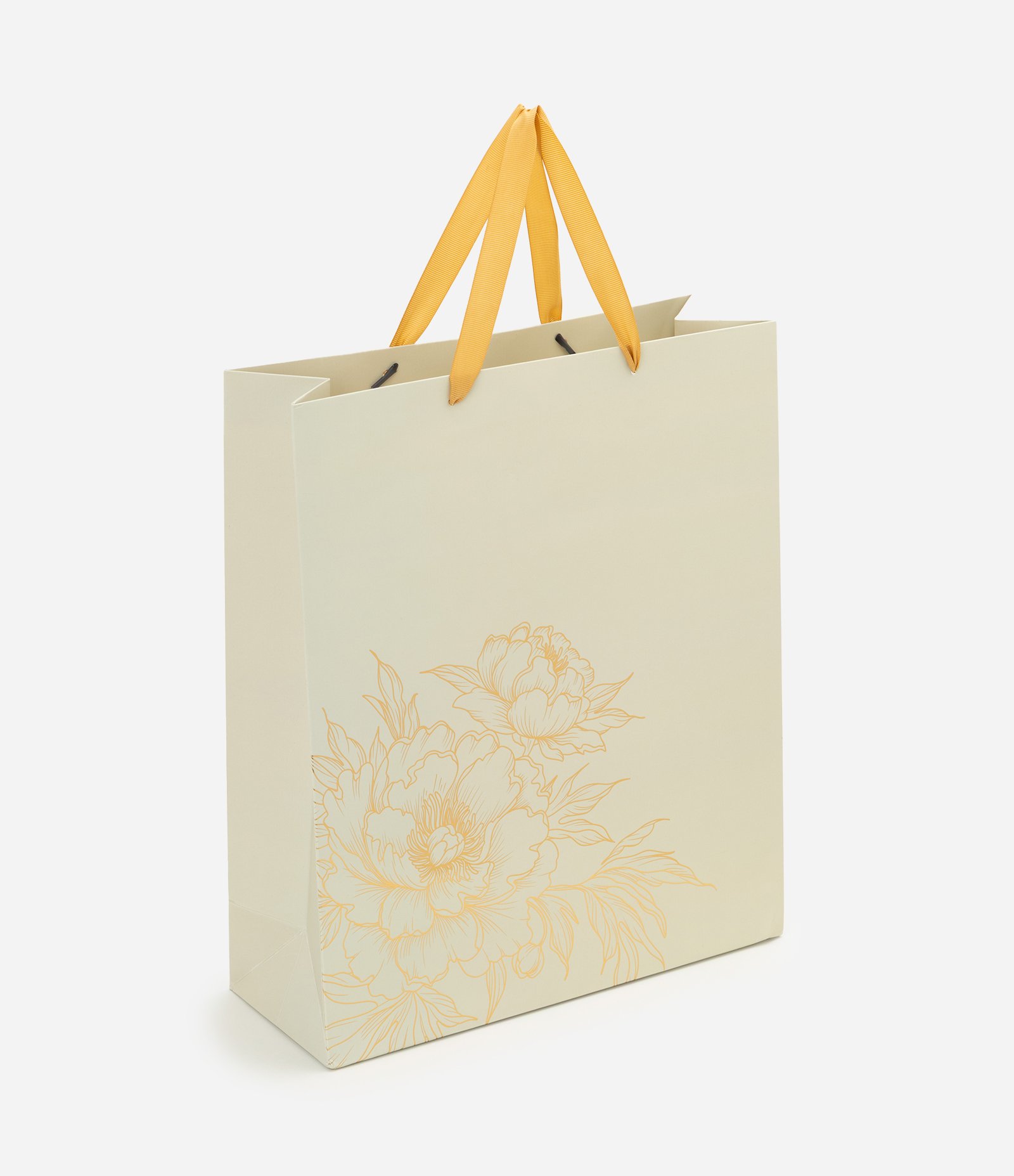 Embalagem de Presente Média com Estampa Floral Bege 1