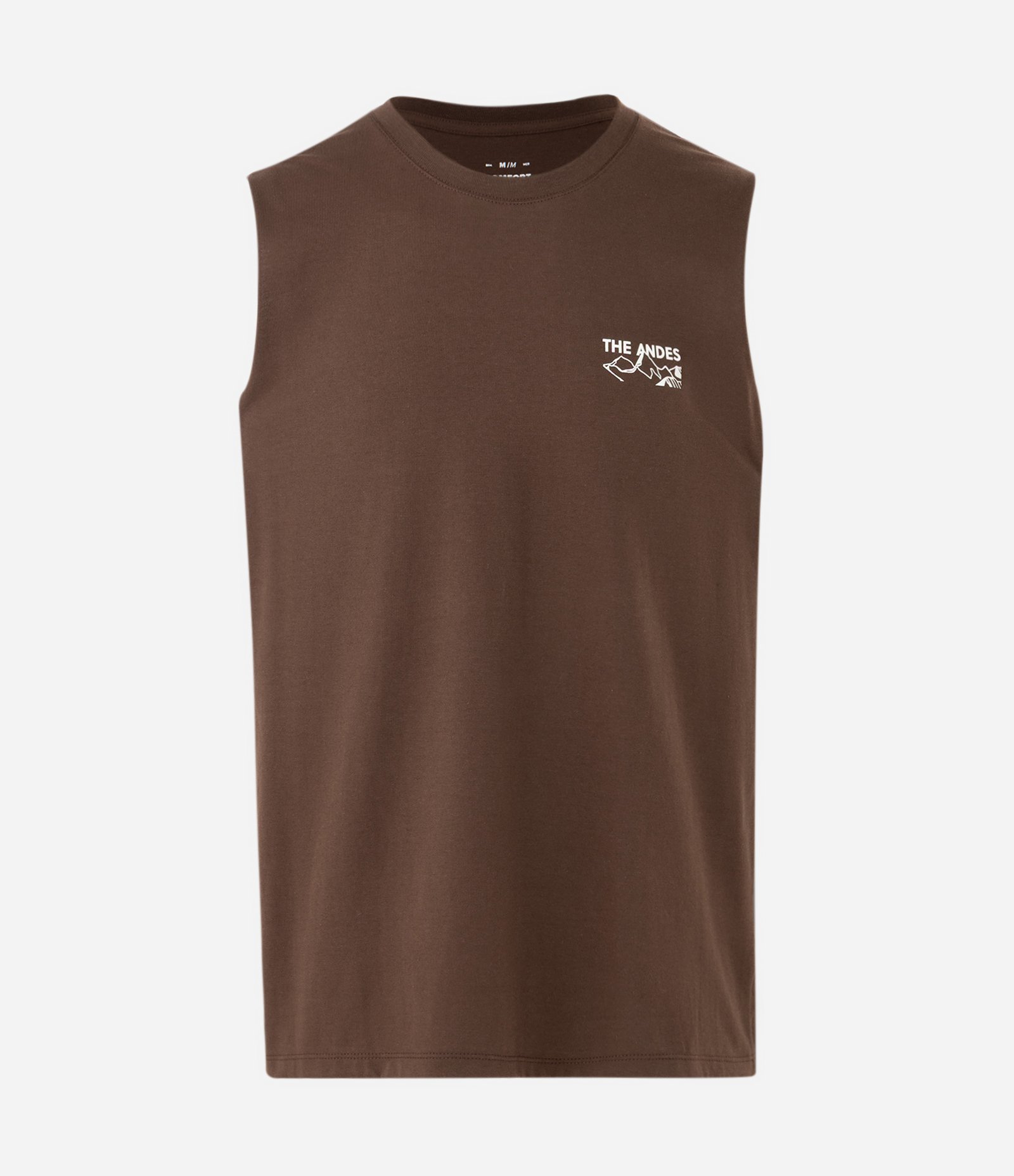 Regata Comfort em Algodão com Lettering The Andes Marrom 4