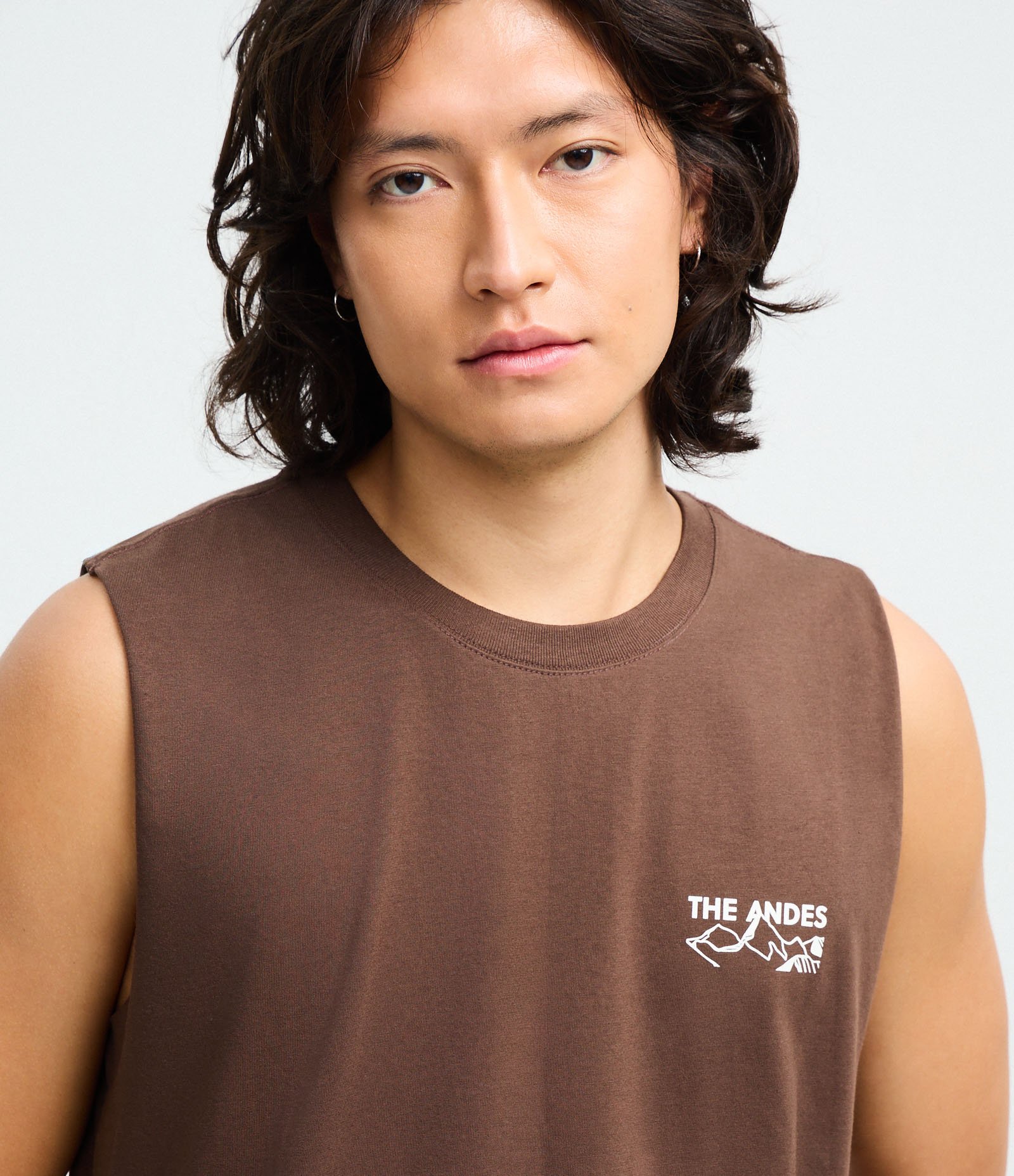 Regata Comfort em Algodão com Lettering The Andes Marrom 3