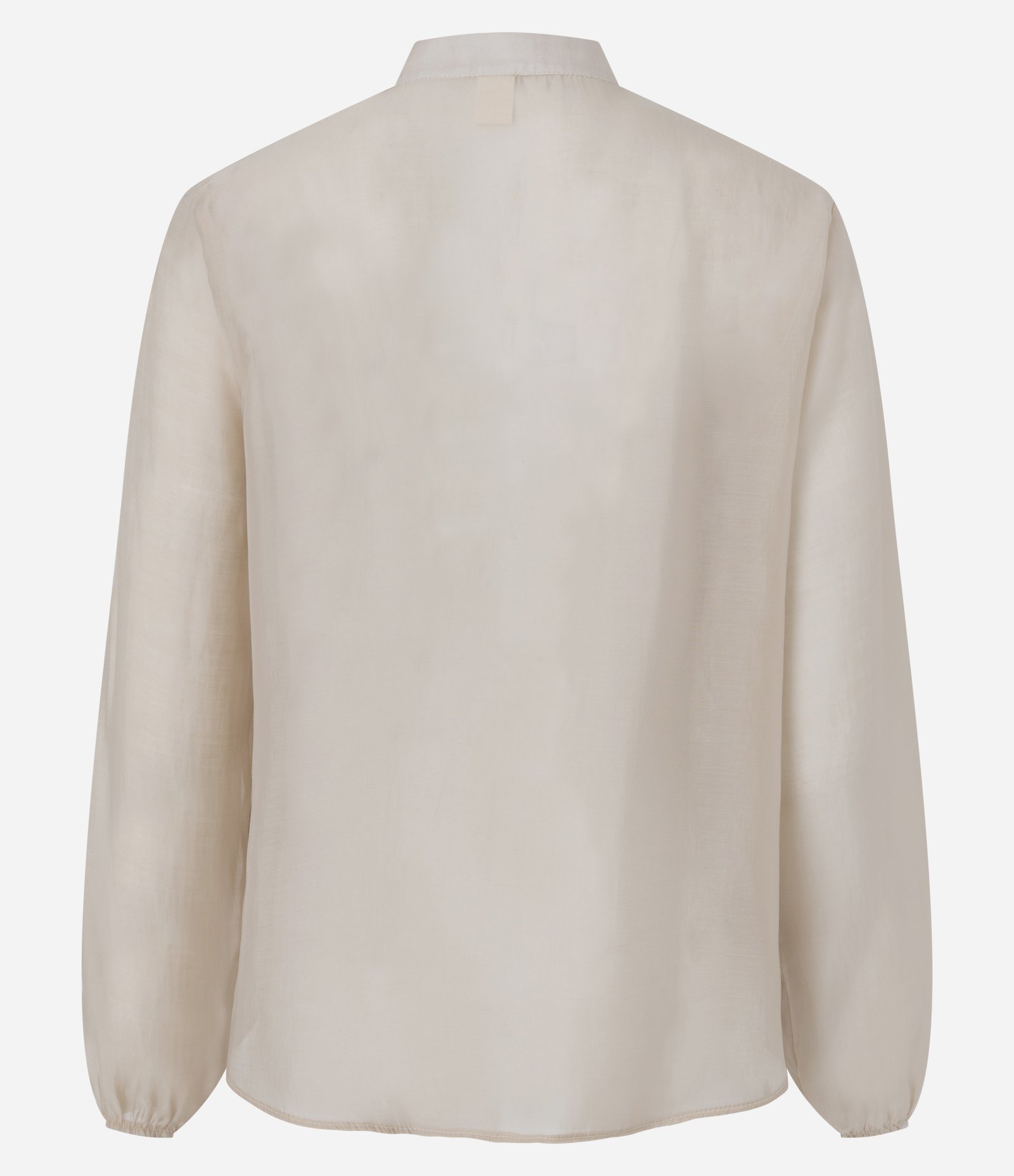 Blusa Ampla em Organza com Decote em V e Babados Bege 7