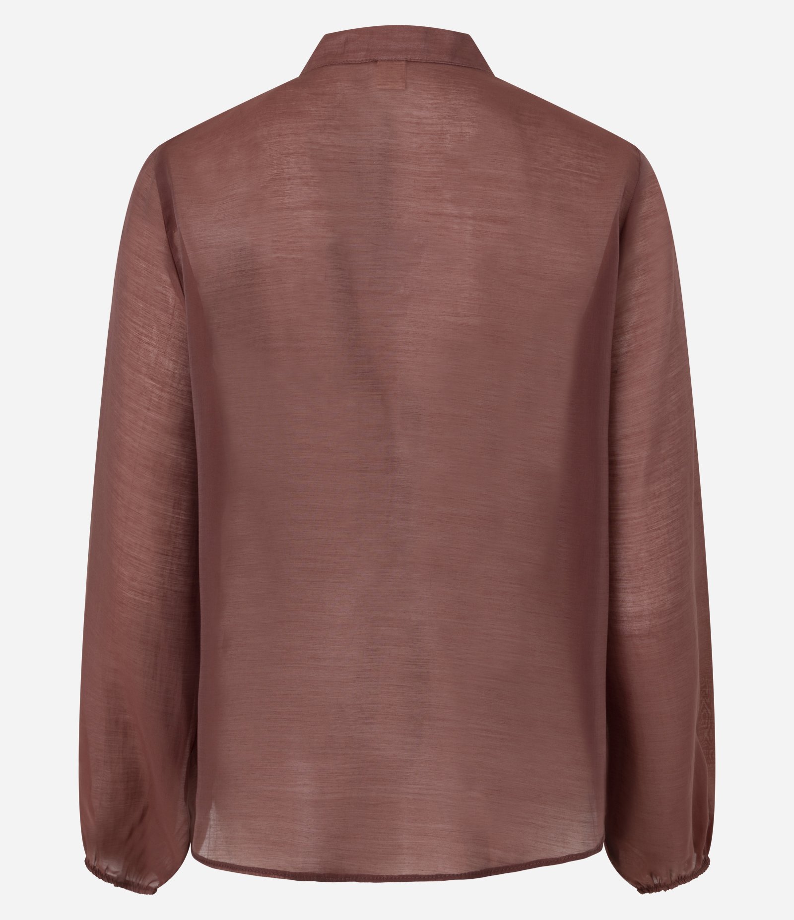 Blusa Ampla em Organza com Decote em V e Babados Vinho 7