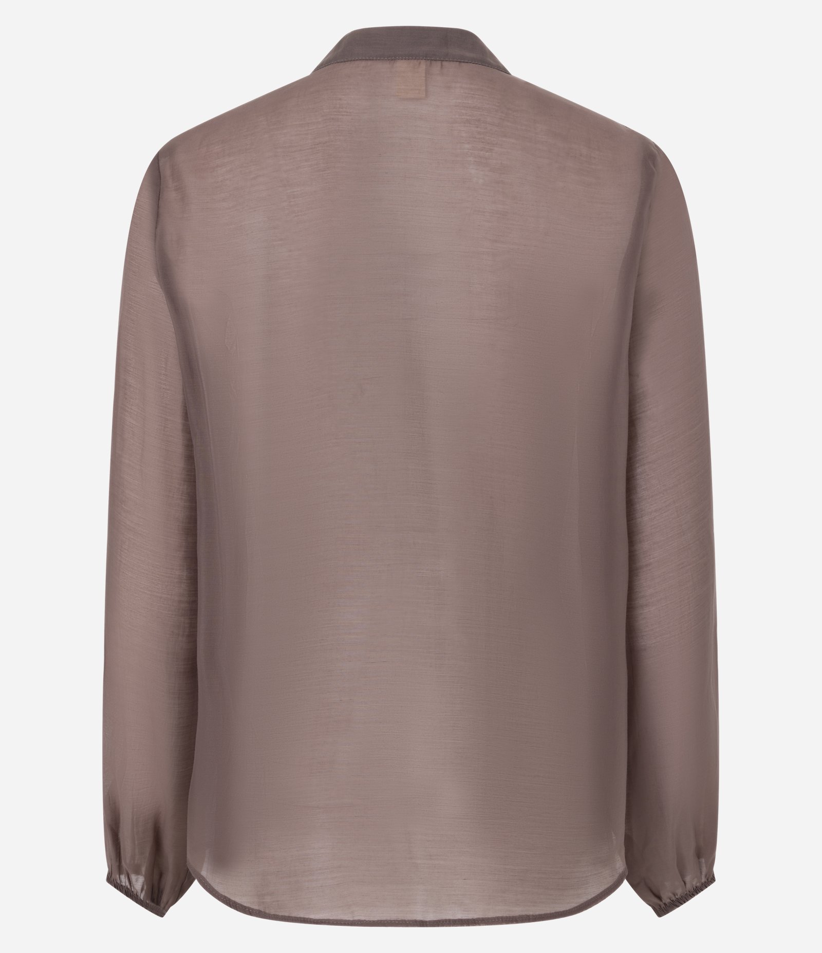 Blusa Ampla em Organza com Decote em V e Babados Marrom 7