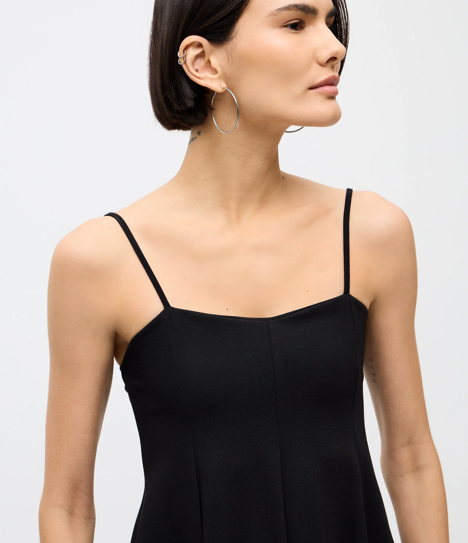 Blusa Peplum de Alcinha em Ponto Roma Preto 3