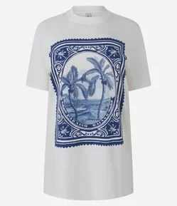 Blusa Alongada Estampa Selo Paraíso Baiano